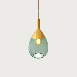 Lute 22cm Pendant Forest Green Gold